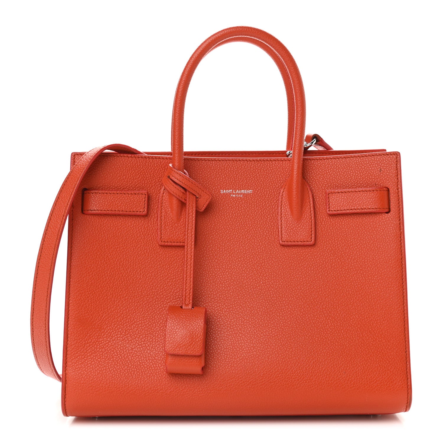 Saint Laurent Grained Calfskin Baby Sac De Jour Mandarine 1 of 13