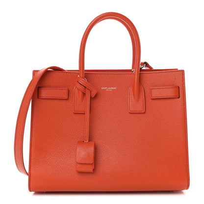 Saint Laurent Grained Calfskin Baby Sac De Jour Mandarine 1 of 13