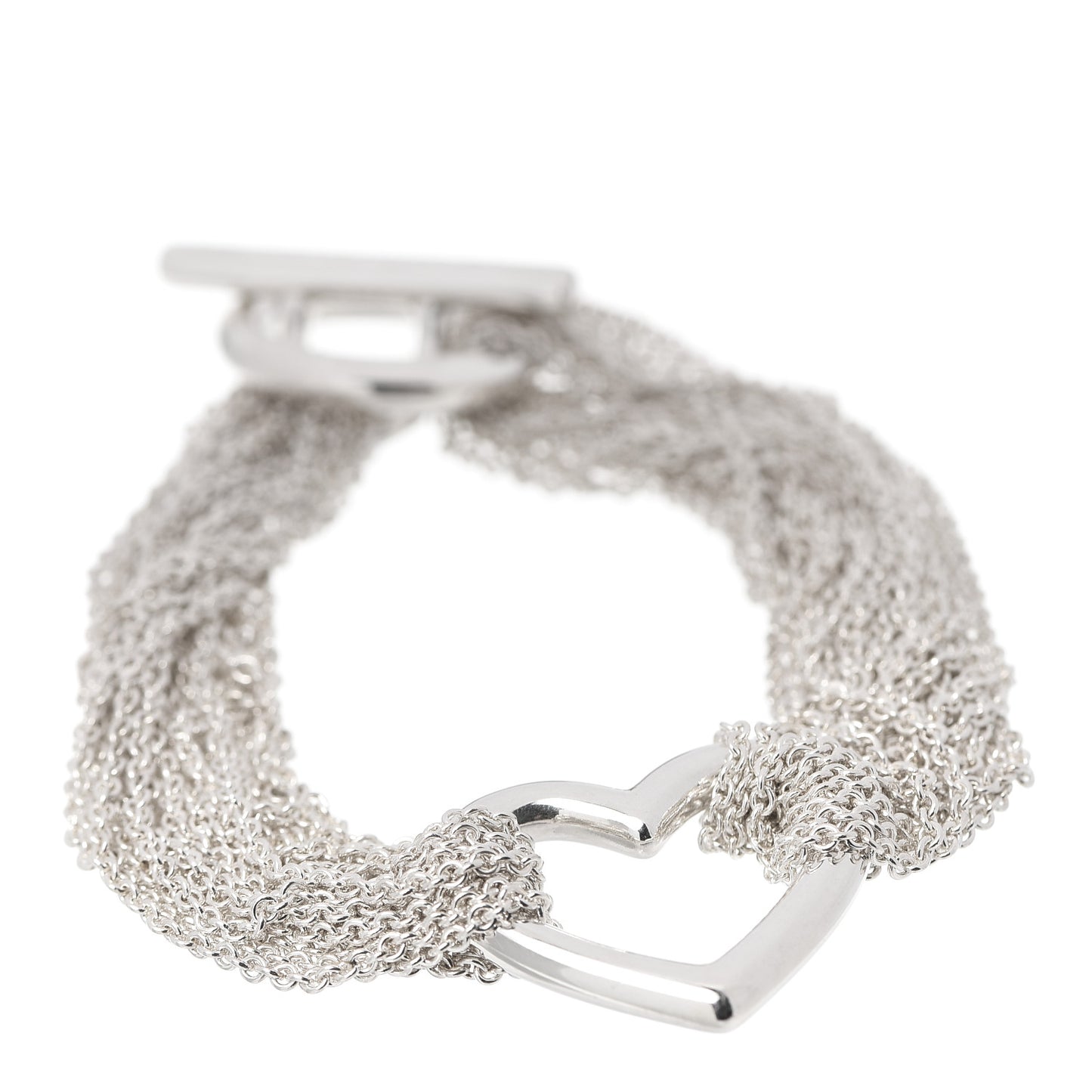 Sterling Silver Heart Mesh Bracelet