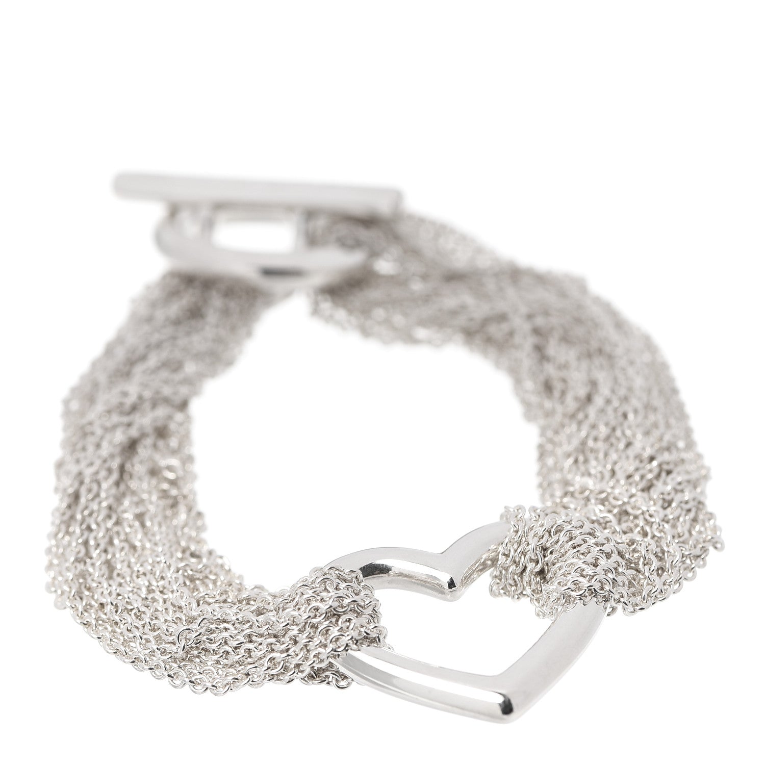 Tiffany Sterling Silver Heart Mesh Bracelet 1 of 5