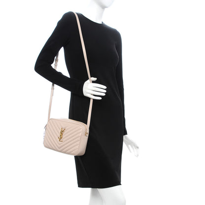 Saint Laurent Calfskin Matelasse Monogram Lou Camera Bag Washed Light Pink 2 of 7