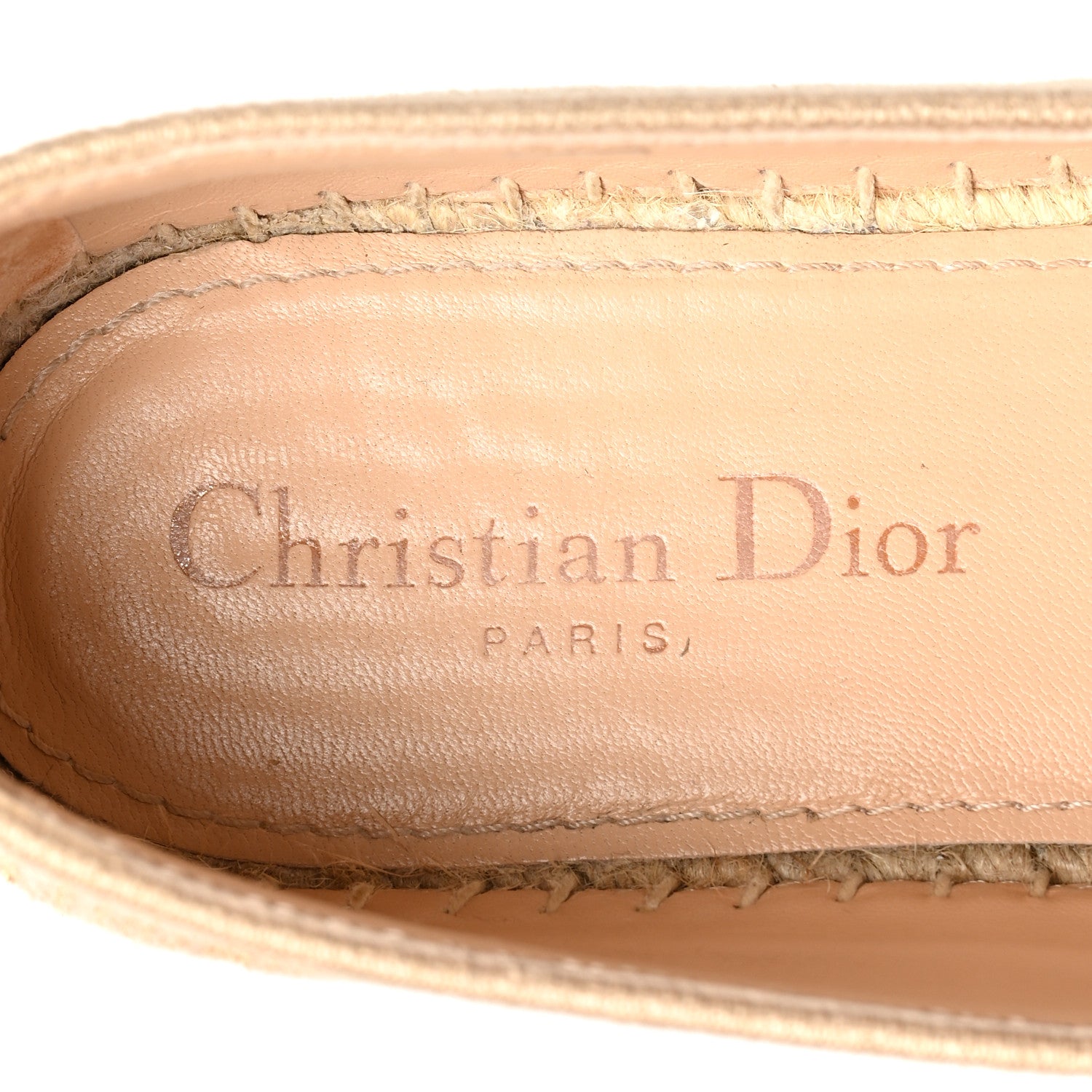 Christian Dior Cotton Embroidered Print Granville Espadrille 38.5 Gold 8 of 8