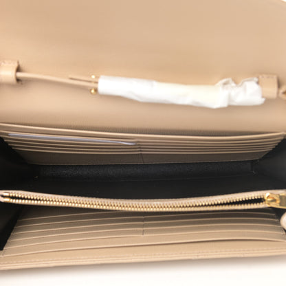 Saint Laurent Grain De Poudre Matelasse Chevron Monogram Chain Wallet Nude Powder 4 of 4