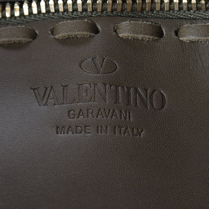 Valentino Garavani Grained Calfskin Small C-Rockee Fringe Tote Army Green 8 of 12