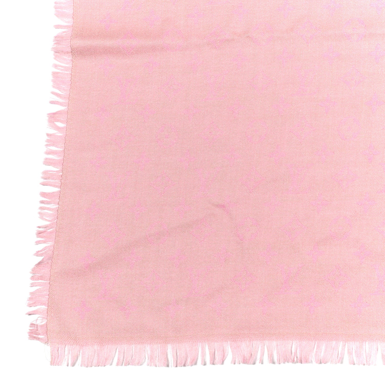 Louis Vuitton Silk Wool Monogram So LV Stole Blush 4 of 5