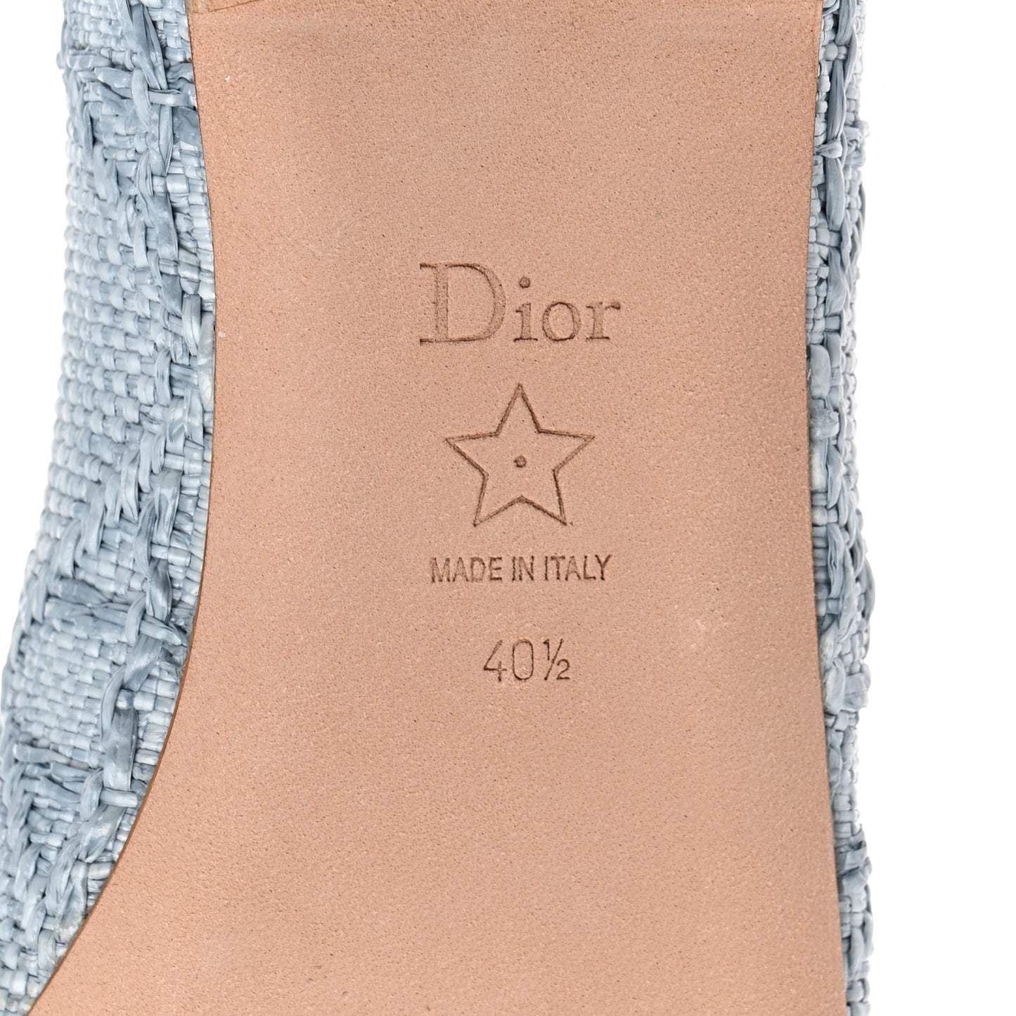 Raffia Cannage Ballet Flat 40.5 Bleu Pastel