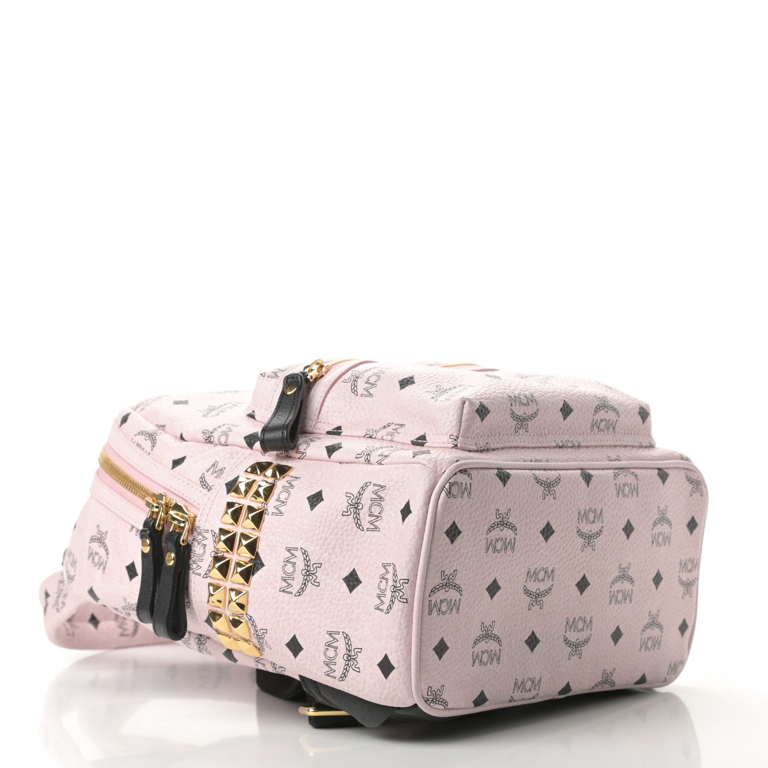 MCM Visetos Small Side Stud Stark Backpack Light Pink 4 of 13