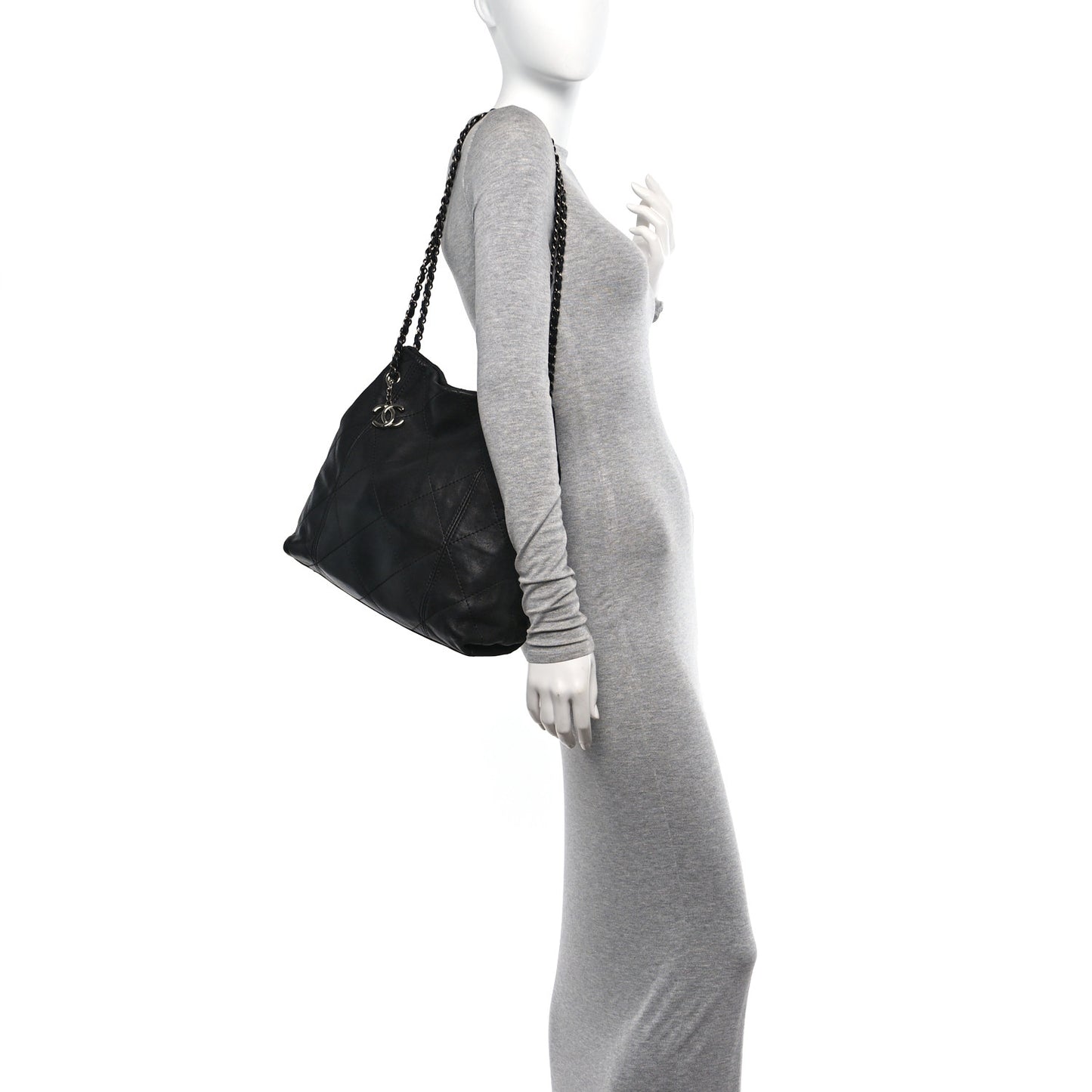 Lambskin Quilted Small Soft Touch Shoulder Bag Black