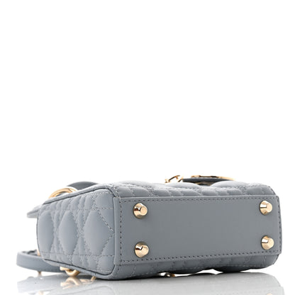 Christian Dior Lambskin Cannage Micro Lady Dior Cloud Gray 4 of 10