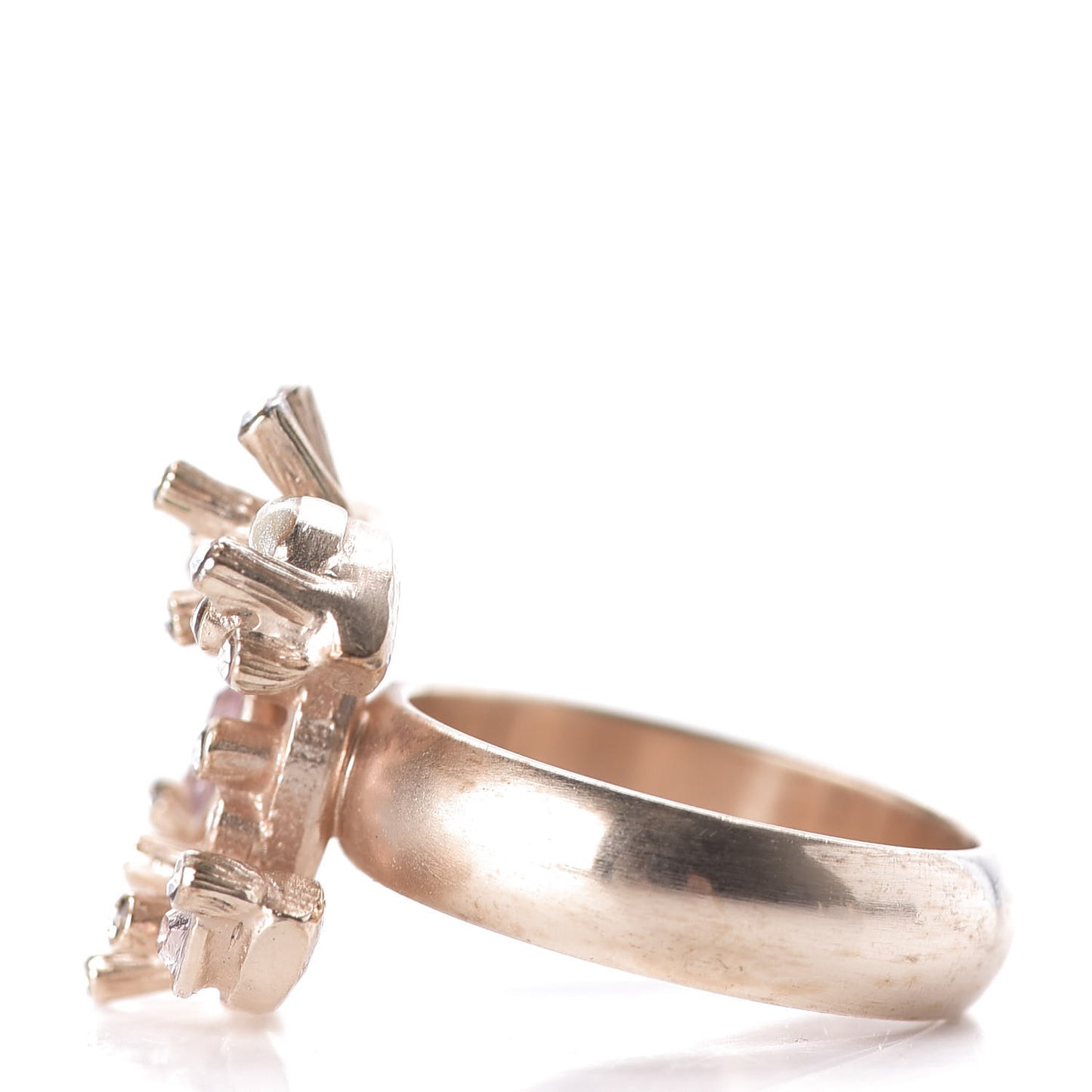 Crystal Marquise CC Logo Ring 6 Rose Gold