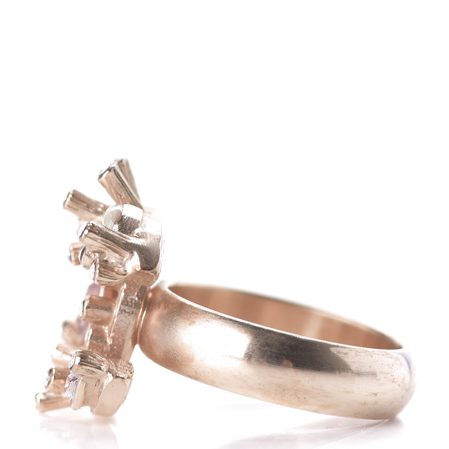 Chanel Crystal Marquise CC Logo Ring 6 Rose Gold 4 of 6