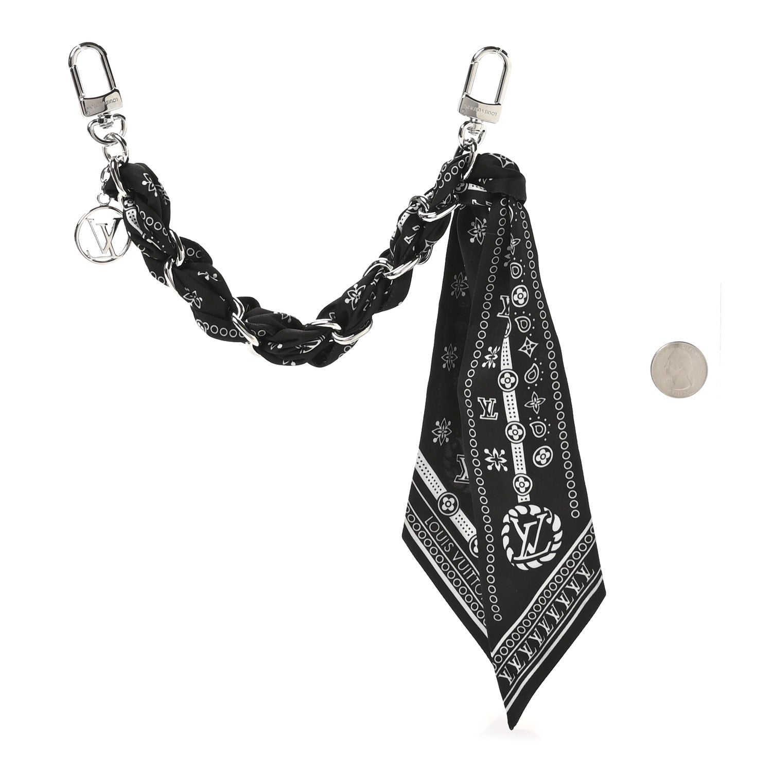 Louis Vuitton Monogram Bandana Bag Charm Black 2 of 4