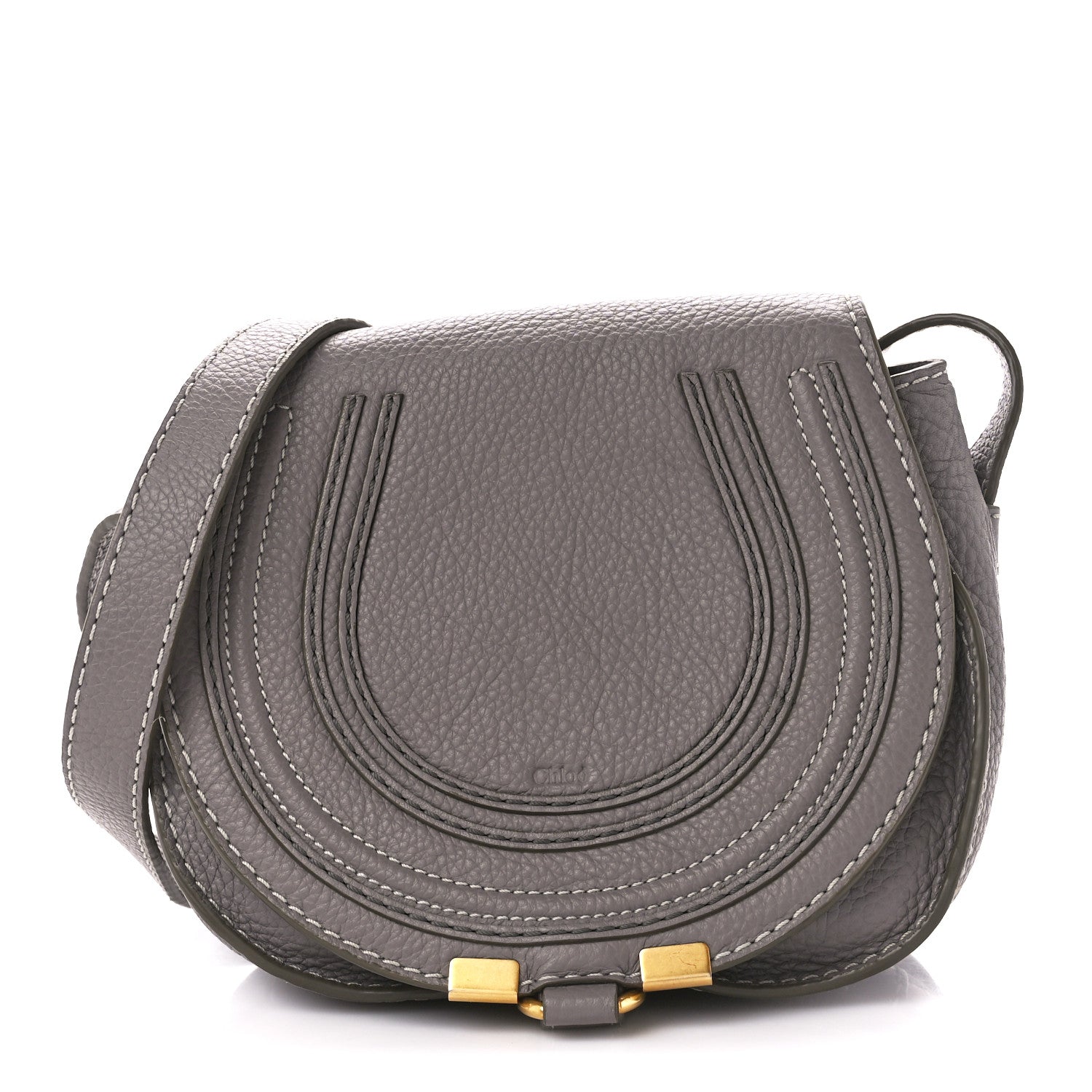 Chloe Calfskin Mini Marcie Round Crossbody Bag Cashmere Grey 1 of 12