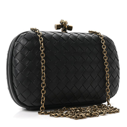 Bottega Veneta Nappa Intrecciato Chain Knot Clutch Black 3 of 9