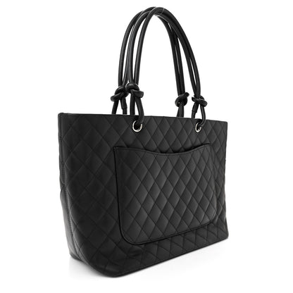 Chanel Calfskin Quilted Large Cambon Tote Black 3 of 12