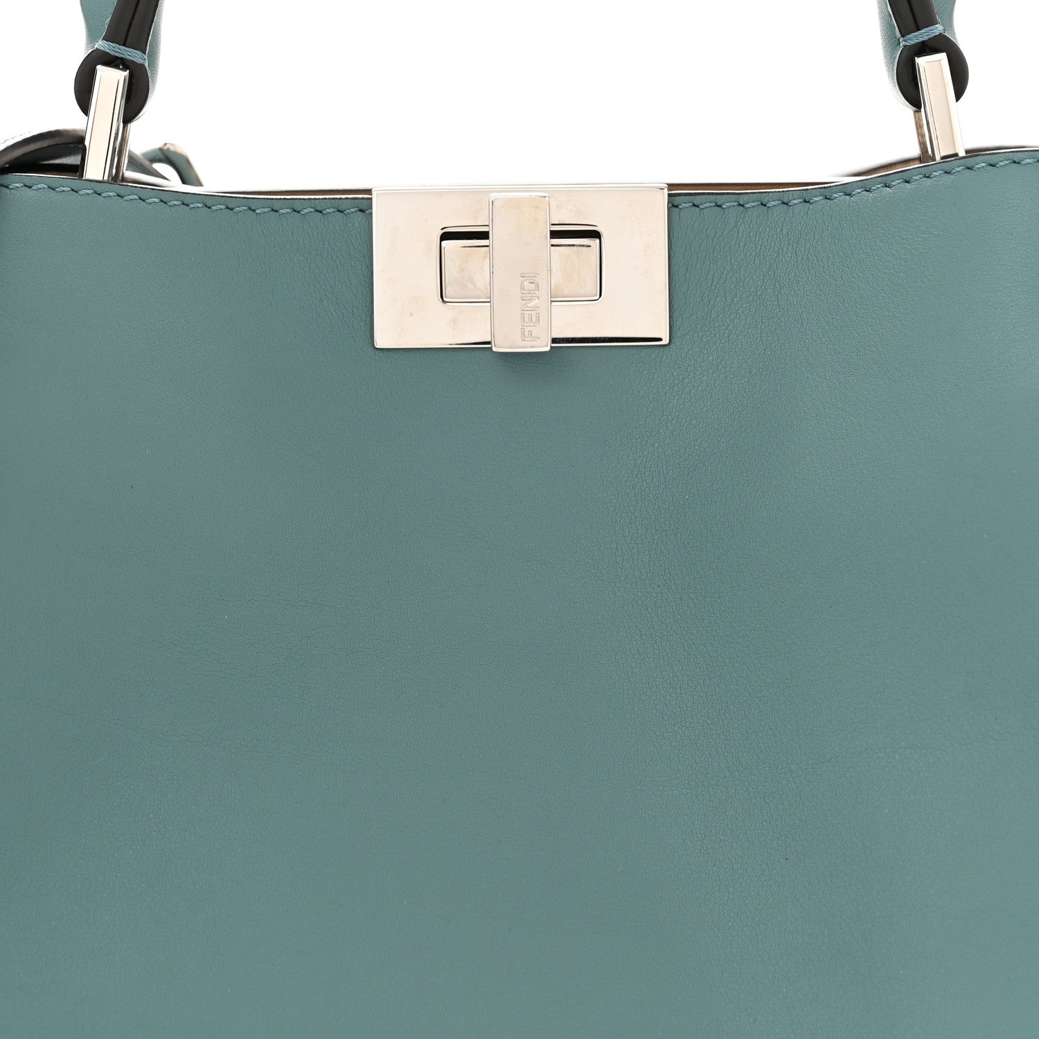 Fendi Vitello Tahiti Burro Bi-Color Medium Peekaboo Iconic Essentially Satchel Pound Sand Nuvola 9 of 11