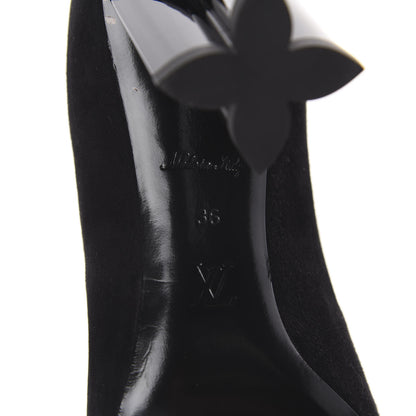 Louis Vuitton Suede Monogram Uniformes Cap Toe Chelsea 80mm Ankle Boots 36 Black 5 of 6
