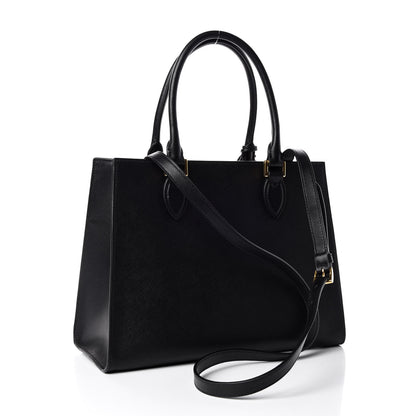 Prada Saffiano Metal Top Handle Black 3 of 9