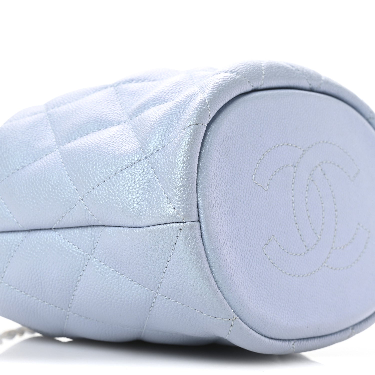 Chanel Iridescent Caviar Quilted My Perfect CC Bucket Drawstring Bag Light Blue 9 of 11