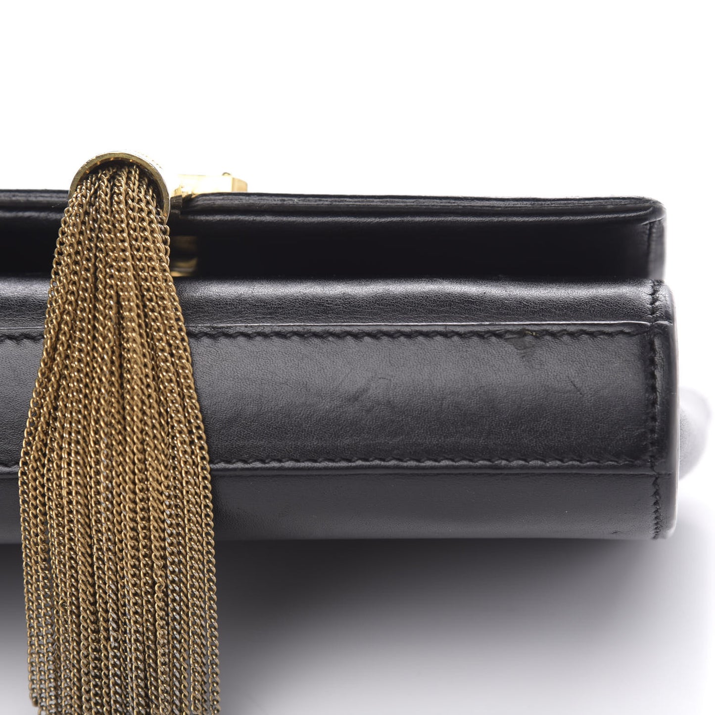 Calfskin Small Classic Monogram Kate Tassel Satchel Black