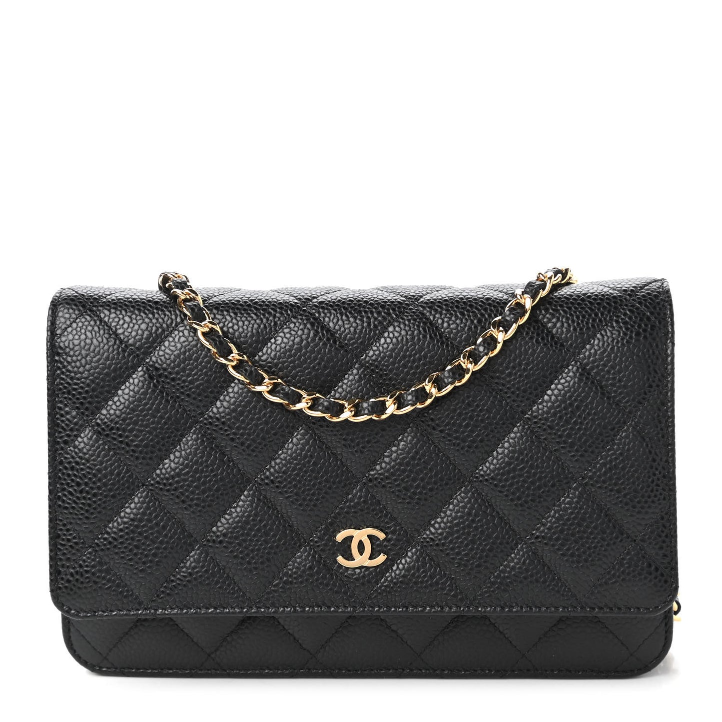 Caviar Quilted Wallet On Chain WOC Black