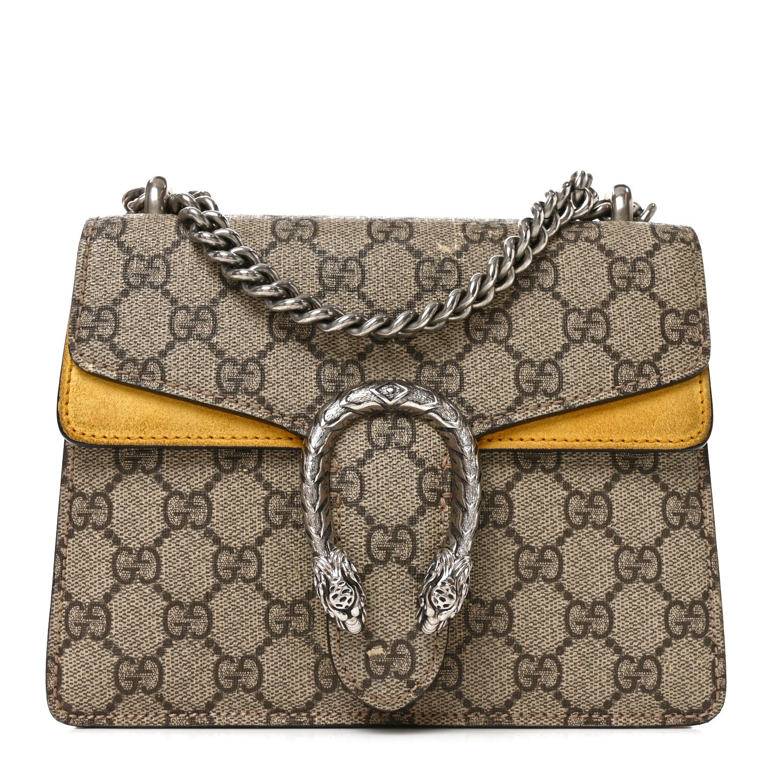 Gucci GG Supreme Monogram Mini Dionysus Shoulder Bag Yellow 1 of 10