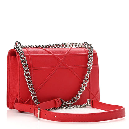 Christian Dior Grained Calfskin Medium Diorama Flap Bag Red 3 of 11