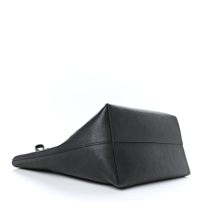 Alexander McQueen Grained Calfskin Skull Open Shopper Tote Black 4 of 9