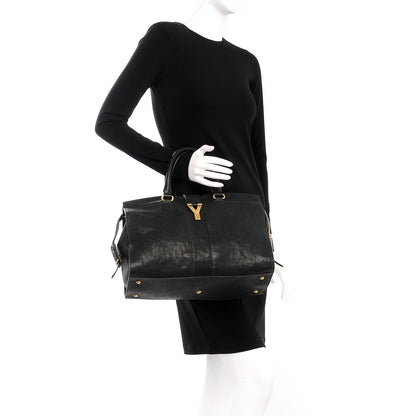 Saint Laurent Sheepskin Medium Cabas ChYc Black 2 of 13