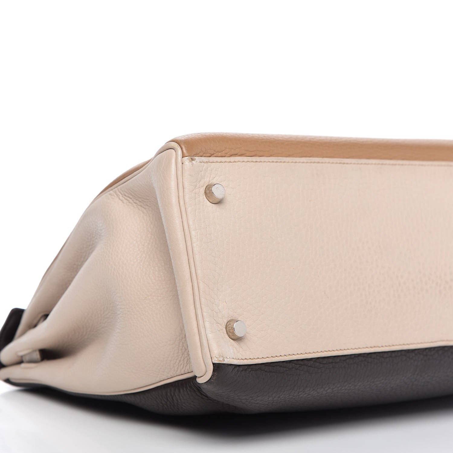 Hermes Taurillon Clemence Tri-Color Kelly Retourne 35 Tabac Camel Ecorce Craie 12 of 13