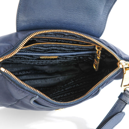 Prada Tessuto Nylon Saffiano Crossbody Bag Blue 5 of 9