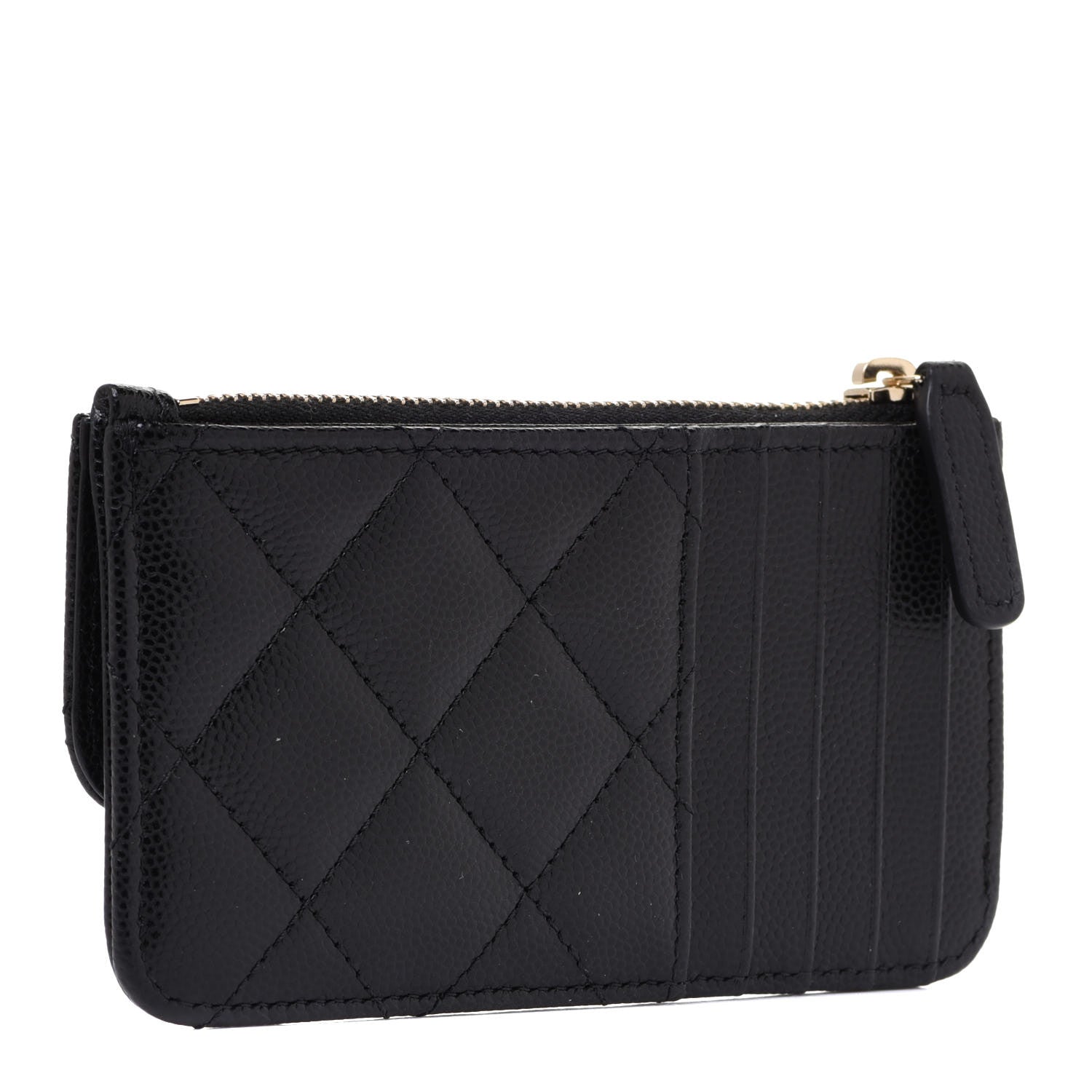Chanel Caviar Quilted Flap Zip Card Holder Black 3 of 8