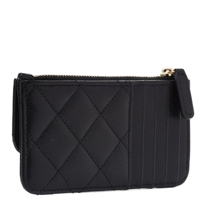 Chanel Caviar Quilted Flap Zip Card Holder Black 3 of 8
