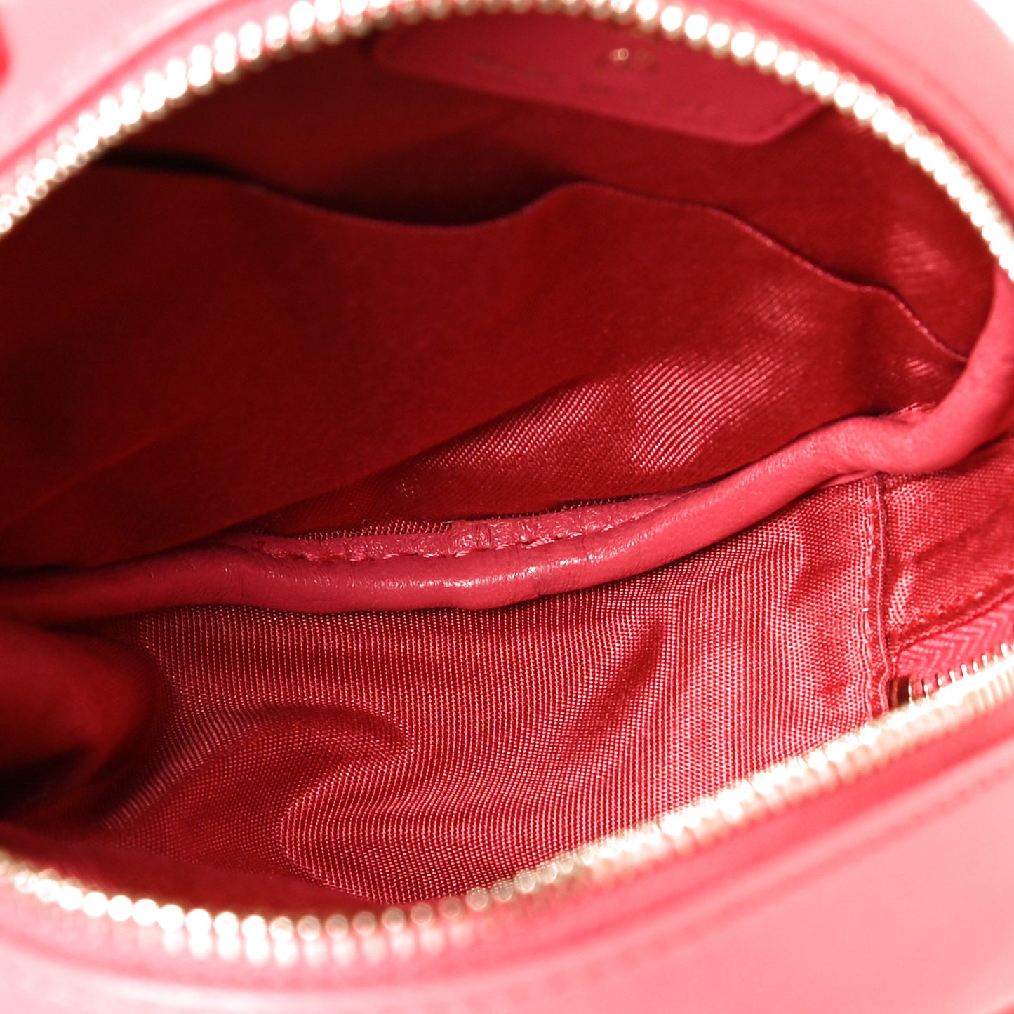 Lambskin Quilted Studded Round Clutch With Chain Dark Pink