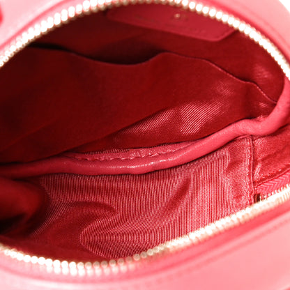 Chanel Lambskin Quilted Studded Round Clutch With Chain Dark Pink 4 of 6
