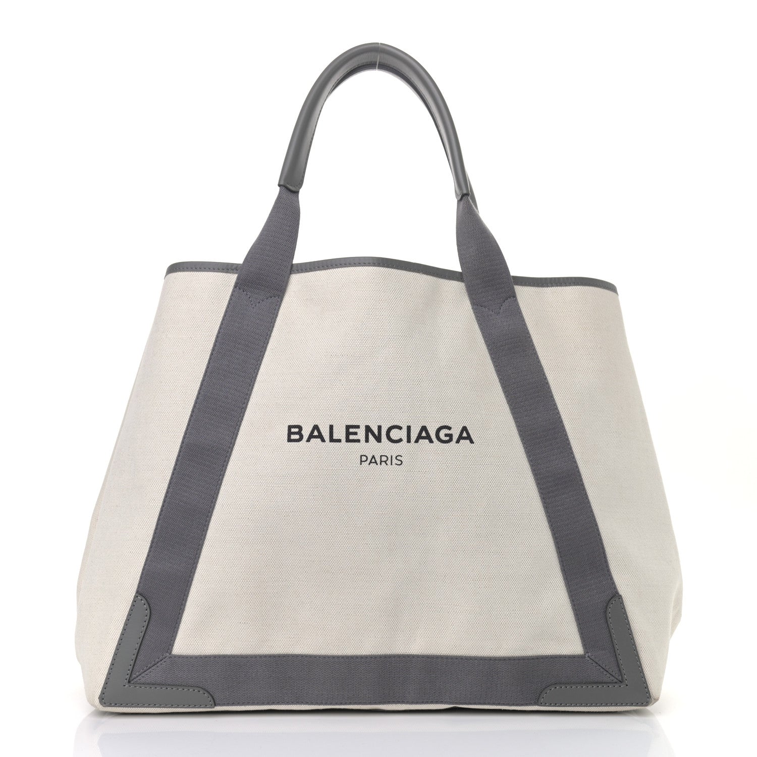 Balenciaga Cotton Canvas Calfskin M Navy Cabas Grey 2 of 15