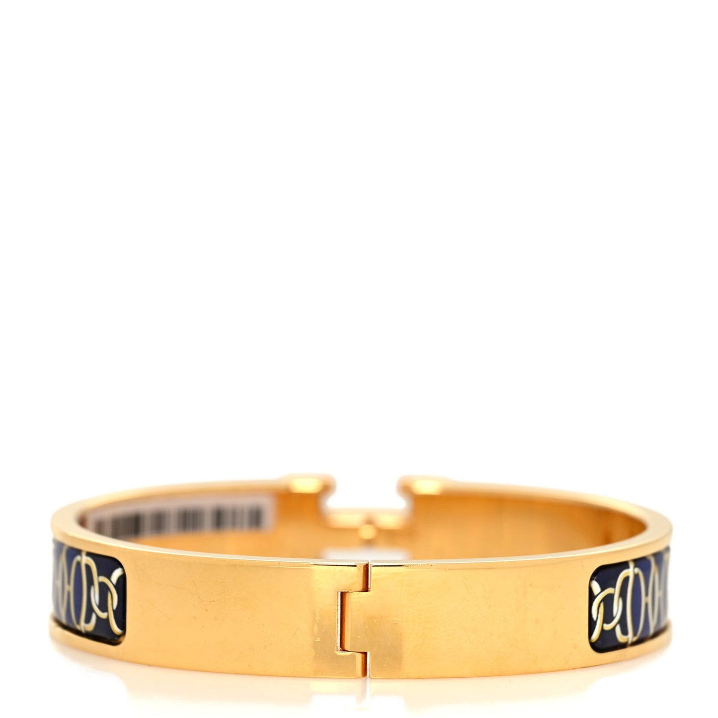 Enamel Narrow Print Clic Clac H Bracelet GM Marine Classique