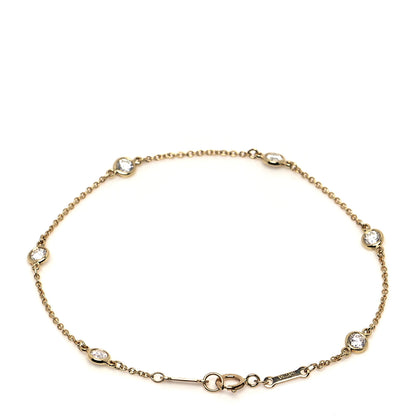 Tiffany 18K Yellow Gold Diamond .30ctw Elsa Peretti Diamonds by the Yard Station Bracelet 3 of 6
