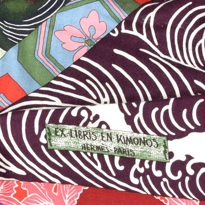Hermes Cashmere Silk Ex Libris En Monogram Kimonos Scarf 140 Prune Rose Violet 2 of 3