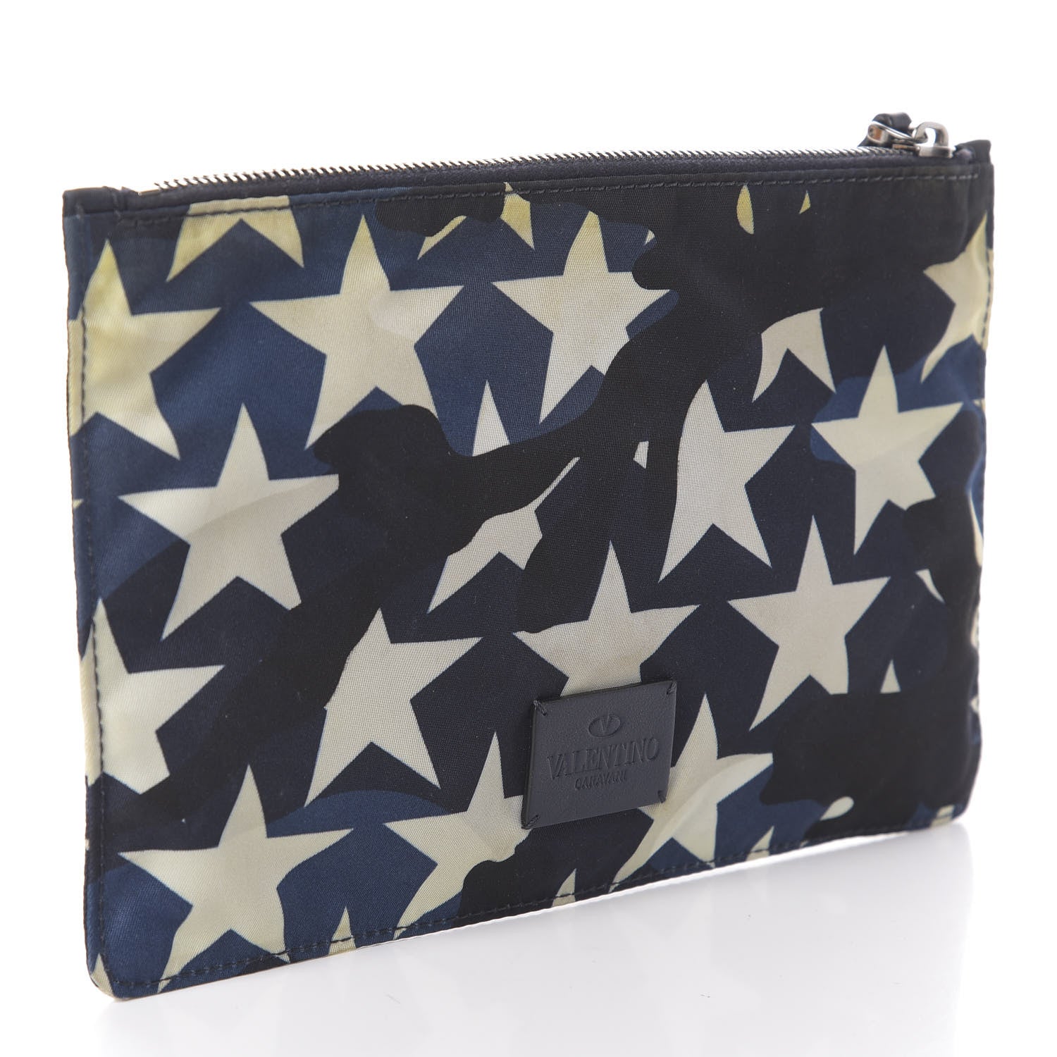 Valentino Garavani Nylon Camustars Medium Zip Pouch Marine Light Ivory 3 of 6