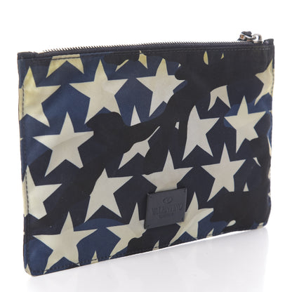 Valentino Garavani Nylon Camustars Medium Zip Pouch Marine Light Ivory 3 of 6