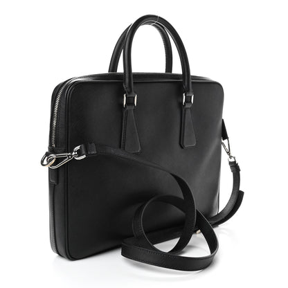 Prada Saffiano Travel Briefcase Black 3 of 9