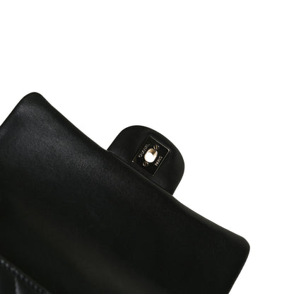 Chanel Lambskin Chevron Quilted Mini Rectangular Flap Black 14 of 14