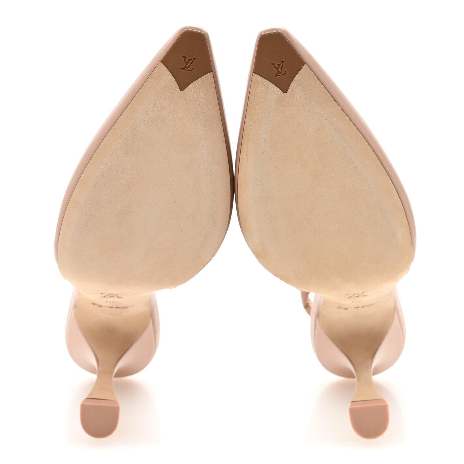 Louis Vuitton Calfskin Sparkle Slingback Pumps 39 Nude 6 of 9