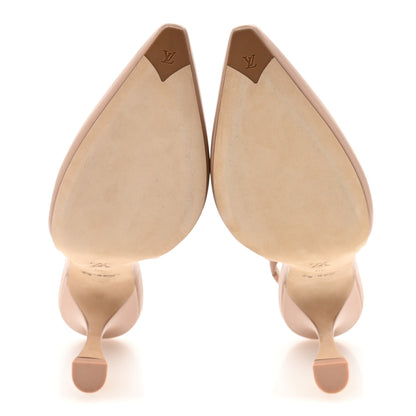 Louis Vuitton Calfskin Sparkle Slingback Pumps 39 Nude 6 of 9