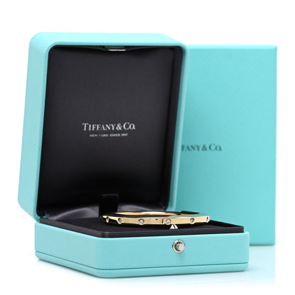 Tiffany 18K Yellow Gold Diamond Tiffany Lock Bangle Bracelet 5 of 5