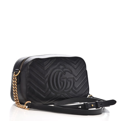Gucci Calfskin Matelasse Animal Studs Small GG Marmont Chain Shoulder Bag Black 3 of 10