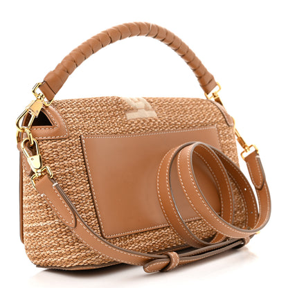 Burberry Raffia Calfskin TB Note Crossbody Bag Natural 3 of 11