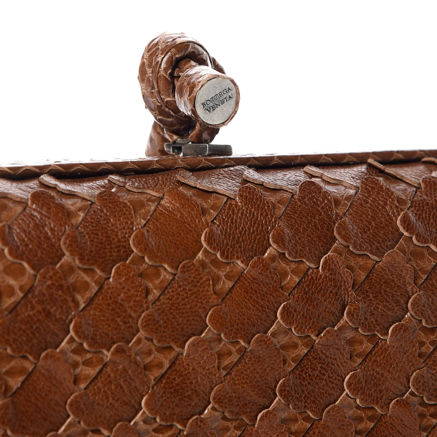 Bottega Veneta Ayers Grained Calfskin Intrecciato Knot Clutch Brown 4 of 11