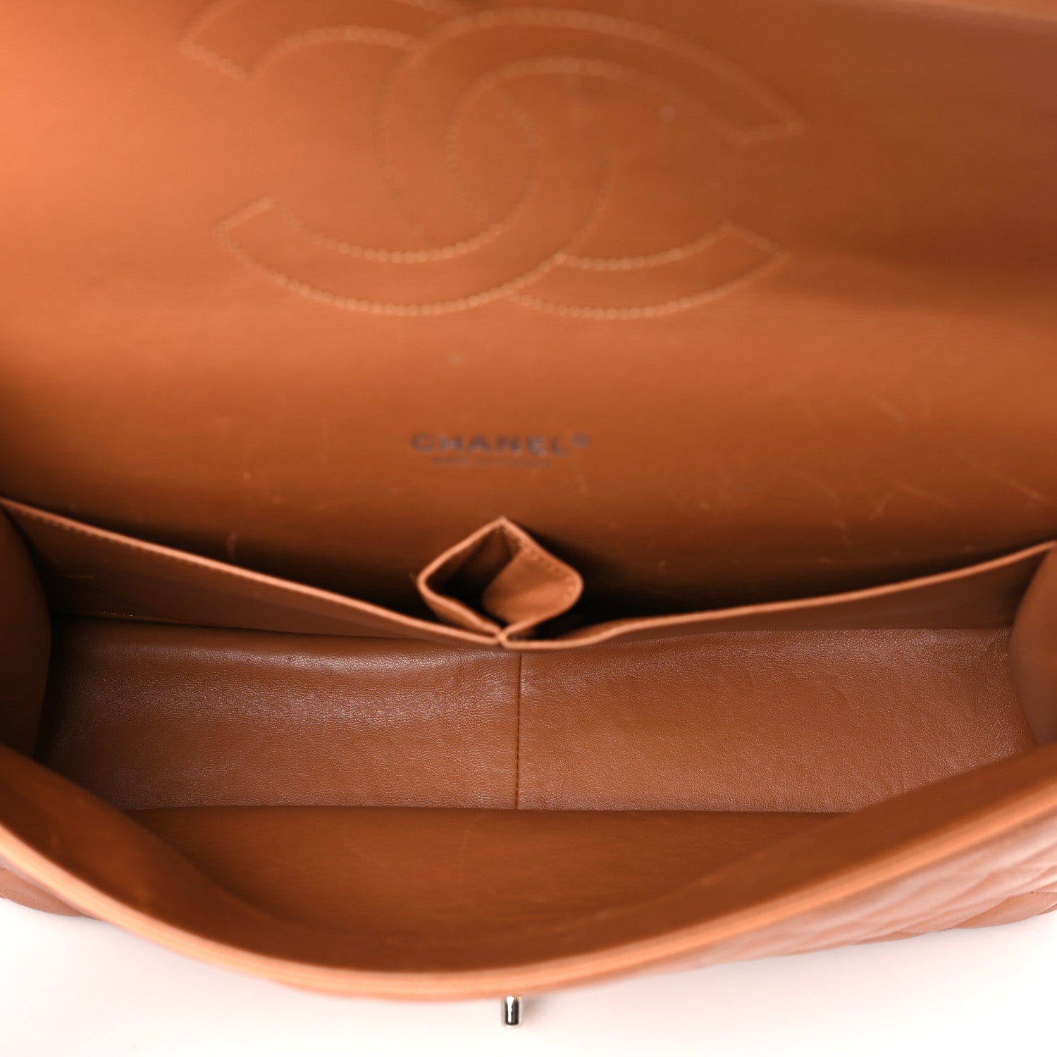 Chanel Caviar Quilted Maxi Double Flap Light Brown 5 of 11